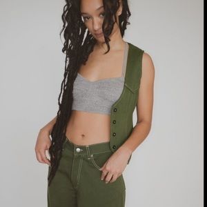 Olive green the vest by ajaie alaie large NWOT